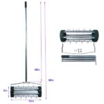 Heavy Duty Rolling Lawn Aerator,Rolling Lawn Aerator, Rotary Push Tine Spike Soil Lawn Aerator Gardening Tool with 3-Piece Long Steel Handle for Garden Yard Grass Maintenance,Garden Yard Rotary Push - Image 2