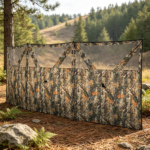 Camouflage Hunting Blind – 3-Panel 176" x 58.3" with Quick-Access See Through Windows for Fast Setup Hunting & Camping