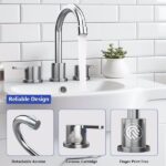 Widespread Bathroom Sink Faucet Chrome 2 Handle 8 inch 3 Hole 360°Swivel Spout Vanity Sink with Pop Up Drain Assembly[Unable ship on weekends, TK/TEMU only for pickup, only TX10643 warehouse supports GOFO] - Image 3