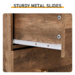 Gray particleboard with linen-textured melamine finish, 66*40*91cm, 3+2 drawers, drawer cabinet with matte gold handles - Image 9