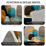Three-piece kitchen rug set, non-slip and washable, abstract pattern kitchen hallway rug, soft and comfortable, suitable for sinks, floors, entrances, hallways and bathrooms. - Image 4