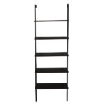 5-layer wall-mounted household steel-wood shelf, density board, iron frame, 61*30.5*182.88cm, black walnut color board, black frame - Image 4