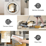 Three-piece kitchen rug set, non-slip and washable, abstract pattern kitchen hallway rug, soft and comfortable, suitable for sinks, floors, entrances, hallways and bathrooms. - Image 4