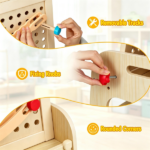 2-in-1 Wooden Kids Art Easel with Marble Run, Magnetic Whiteboard Standing Easel with Storage Shelves & Accessories for Kids 3+ - Image 6