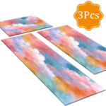 Three-piece kitchen rug set, non-slip and washable, abstract pattern kitchen hallway rug, soft and comfortable, suitable for sinks, floors, entrances, hallways and bathrooms. - Image 2