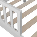 Wooden Baby Toddler Bed Children Bedroom Furniture with Safety Guardrails White - Image 7