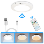 Magnetic USB Rechargeable Ceiling Light with PIR Motion Sensor, 3 Color Temperatures Stepless Dimmable Remote & Button Dual Control Timer Setting Magnetic Adhesive Mount for Closet Hallway Basement - Image 12