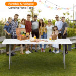 6' Folding Table Portable Plastic Indoor Outdoor Picnic Party Dining Camping Tables - Image 15