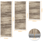 Three-piece kitchen rug set, non-slip and washable, abstract pattern kitchen hallway rug, soft and comfortable, suitable for sinks, floors, entrances, hallways and bathrooms. - Image 4