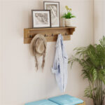 Wall Mount Coat Rack with Shelf - 31.5"x5.5"x8", 6 Hooks & 110LBS Capacity (Natural) - Image 5
