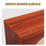 Rattan-covered 3-drawer shoe cabinet, particleboard, 54*24*135 cm, brown - Image 9