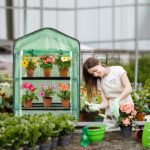 69x49x160cm Black Iron Pipe Pointed Mini Flower Stand With 4 Layers Of Grid, With Zipper Rolling Door, PE Cloth Green House SAME AS99351374 - Image 13