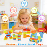 150 PCS Building Blocks Set with Wheels, Learning Toddler Blocks for 3+ Years Old - Image 8