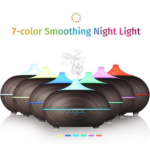 550ML Essential Oil Diffuser BPA Free Ultrasonic Aromatherapy Diffuser, with 7-Color Lights Waterless Auto Shut Off for Home Room pet Room - Black - Image 4