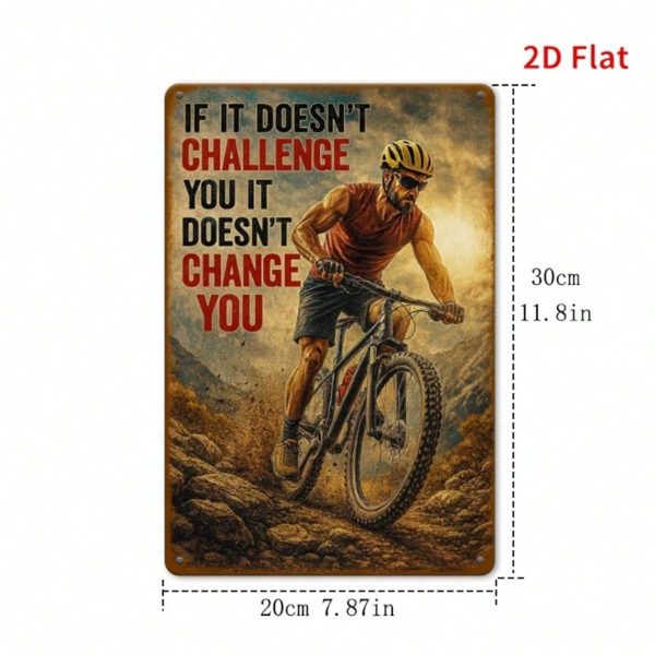 CIFbuy 1pc Vintage Mountain Bike Metal Sign 11.81x7.87 Inch" Inspirational Quote 2D Flat Iron Wall Art, Iron Wall Art, Waterproof Indoor Outdoor Decor 11.81x7.ikTok, 11.81x7.ikTok, t Self-pickup Logiopics