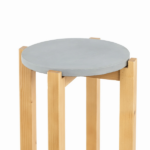 2 Pack Gray Cement Wood Plant Stand - Image 5