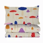 Mushroom Comforter Set Twin Size, Pink Yellow Mushroom Bedding Bedding Set, 3 Piece, 1 Comforter (68"x86") and 2 Pillow Shams (20"x26") - Image 4