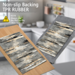 Three-piece kitchen rug set, non-slip and washable, abstract pattern kitchen hallway rug, soft and comfortable, suitable for sinks, floors, entrances, hallways and bathrooms. - Image 7