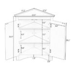 Black Triangle Bathroom Storage Cabinet with Adjustable Shelves, Freestanding Floor Cabinet for Home Kitchen - Image 19