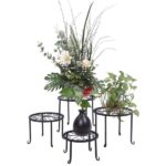 4 Plant Shelves with 4-1 Round Pattern in Black Baking Paint (Yh-Cj009) - Image 11