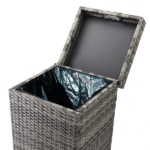 With Top Cover Iron Frame Rattan Trash Can Gary Gradient - Image 13