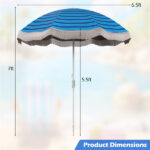 6.5-foot outdoor umbrella, Navy - Image 3