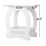 Side Table with Storage, Nightstand End Table for Small Spaces, Modern Arch Design Bedside Table for Indoor Outdoor, White - Image 2