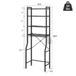 Over Toilet Bathroom Organizer, 4-Tier Adjustable Storage Rack, Space-Saving Shelf for Tight Areas, Black (Shipment from Walmart) - Image 2