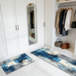 Three-piece kitchen rug set, non-slip and washable, abstract pattern kitchen hallway rug, soft and comfortable, suitable for sinks, floors, entrances, hallways and bathrooms. - Image 9