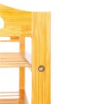 Concise 12-Batten 4 Tiers Bamboo Shoe Rack Wood Color - Image 5