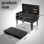 44*27*7cm Portable Square Charcoal Grill Black - Image 11