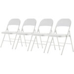Old Code 33292149 4pcs Elegant Foldable Iron & PVC Chairs for Convention & Exhibition White - Image 3
