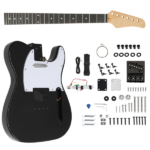 DIY 6 String TL Style Electric Guitar Kits with Mahogany Body, Maple Neck and Accessories Black - Image 3