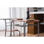 Same Code 35204938 Brown Wood Grain PVC Breakfast Table (One Table and Two Chairs) - Image 37