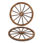 [Same Code 06108221]2pcs 30-Inch Old Western Style Garden Art Wall Decor Wooden Wagon Wheel Brown - Image 7