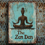 CIFbuy Zen Meditation Buddha 2D Flat Metal Wall Art, Turquoise & Brown Iron Sign, Zen Stone Backdrop Mini Decor, Decor, 8x12 Inch Home Wall De FlaikTok, FlaikTok, Backdrop Mini Decor Self-uockup Logiop DeZen Stone - Image 3