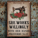 CIFbuy 1pc Retro Sewing Machine Metal Sign With Roses, 8x12 Inch Vintage Iron Wall Art, Farmhouse Home Garden Bathroom Decor, 2D Flat M TikTok, TikTok, all Art, Farmhouse Home Garden Bathroom Decor Self-pickup Logiopics - Image 3