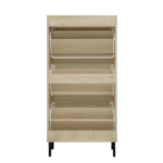 Rattan 3 Door Shoe Rack, Freestanding Modern Shoe Storage Cabinet, for Entryway - Image 17