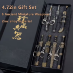 Miniature Ancient Famous Sword Set with Display Stand (6 Swords) (14 Weapons Total) - Metal Mini Sword Weapon Model Keychain Pendants, Perfect for History Enthusiasts, Party Supplies and Decorations, Unique Gifts, Collectibles - Image 2