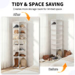 7-tier, 360° rotating wood-plastic composite shoe rack, 60*60*184cm, white - Image 10