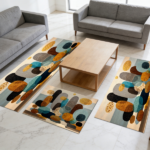 Three-piece kitchen rug set, non-slip and washable, abstract pattern kitchen hallway rug, soft and comfortable, suitable for sinks, floors, entrances, hallways and bathrooms. - Image 8