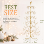 6ft Gold Iron Christmas Tree with Bow on Top, PVC Christmas Tree (No Accessories Included) - Image 11