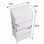 2/4-Drawer Dresser with Metal Frame & Wood Top, Fabric Storage Organizer, White - Image 2