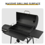 Barrel Charcoal Grill with Offset Smoker & Warming Rack, Outdoor BBQ Grill with 557 Sq. In. Grilling Space for Backyard Patio Parties, Black - Image 8