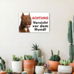 CIFbuy 1pc Pitbull Beware Of Dog Tin Sign, Waterproof Metal Wall Decor, Sign For Indoor Outdoor Home Ya Dog TiikTok, Dog TiikTok, Self-oockup Logiop Yaramed - Image 2