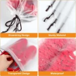 5-piece transparent drawstring travel bag, waterproof drawstring pocket, luggage, clothing, shoes, cosmetics storage and organizing bag - Image 7