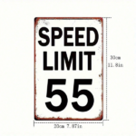 CIFbuy Vintage Metal Speed Limit 55 Sign 8x12 Inch, Rustic Iron Wall Art Retro Classic Sturdy Wall-Mounted Decor 1PC 2D Flat Home Garag TikTok, TikTok, arag Self-pickup Logiopics - Image 2