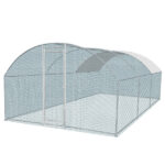 19.7x9.8x6.5ft Large Metal Chicken Coop with Run, Walk-in Poultry Cage with Waterproof Cover & Arc Roof, Heavy-Duty Galvanized Steel Ducks Rabbits Habitat Cage - Image 11