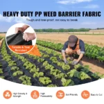 Weed Barrier 3x300 ft Landscape Fabric 3.2oz Heavy Duty Geotextile Fabric Woven PP Weed Control Mat for Underlayment, Garden Barrier Cloth Black (Shipment from Walmart) - Image 5