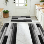Three-piece kitchen rug set, non-slip and washable, abstract pattern kitchen hallway rug, soft and comfortable, suitable for sinks, floors, entrances, hallways and bathrooms. - Image 8